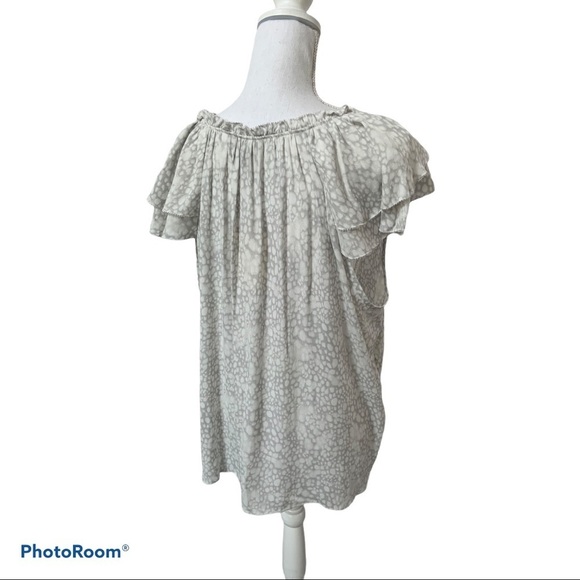 A New Day Short Flutter Sleeve Animal Print Top XL - Picture 10 of 12